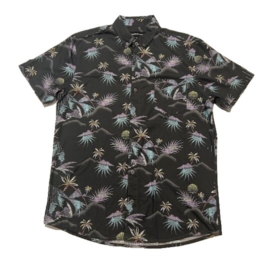 Molokai Surf Co Men's Hawaiian Aloha Button‎ Down Shirt Floral Palms - Size M